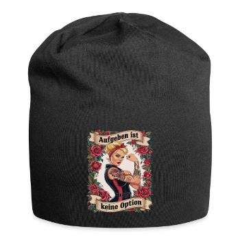 Giving up is not an option - birthday, Mother's Day, - Jersey Beanie - black - Front