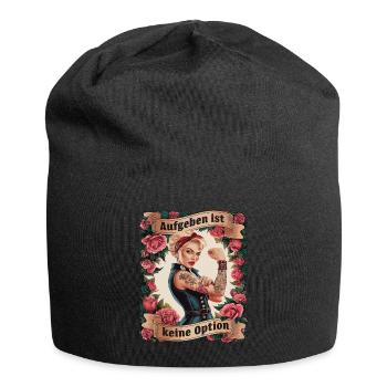 Giving up is not an option - birthday, Mother's Day, - Jersey Beanie - black - Front