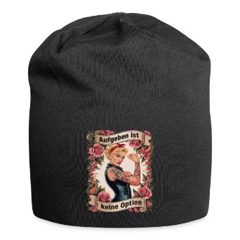 Giving up is not an option - birthday, Mother's Day, - Jersey Beanie - black - Front