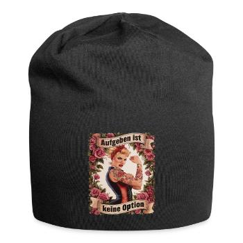 Giving up is not an option - birthday, Mother's Day, - Jersey Beanie - black - Front