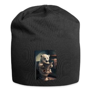 Eisbär Polar Geschenk - Jersey-Beanie - Schwarz - Vorne