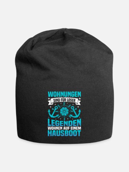 Hausbootkapitän Bootfahrer Bootschein für - Jersey-Beanie - Schwarz