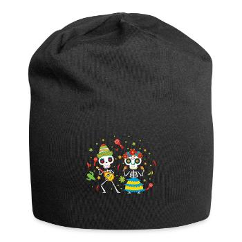 Tanzendes Skelett Muertos Tag der Toten Halloween - Jersey-Beanie - Schwarz - Vorne