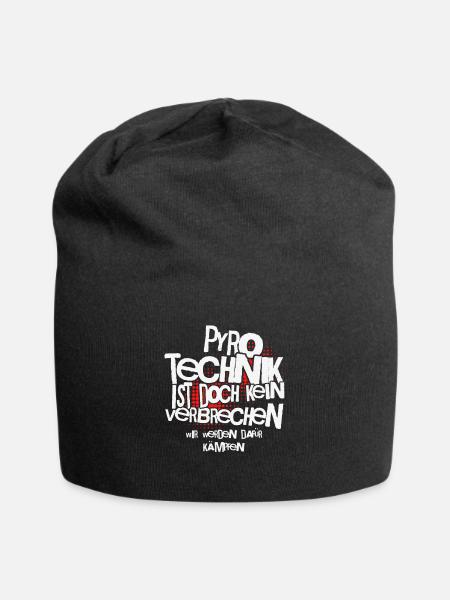 Pyrotechnik ist doch kein Verbrechen - Meme Spruch - Jersey-Beanie - Schwarz