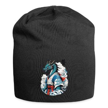 Dragon Samurai Vintage Ukiyo-e Style - Jersey Beanie - black - Front