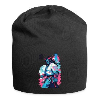 Samouraï Oni Yokai Esthétique Style Vaporwave - Bonnet en jersey - noir - Devant