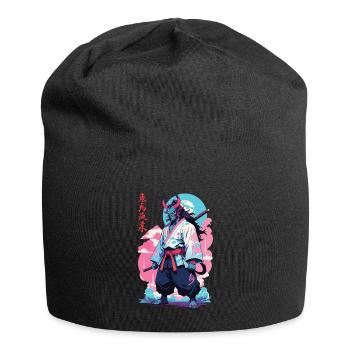 Samouraï Oni Yokai Esthétique Style Vaporwave - Bonnet en jersey - noir - Devant