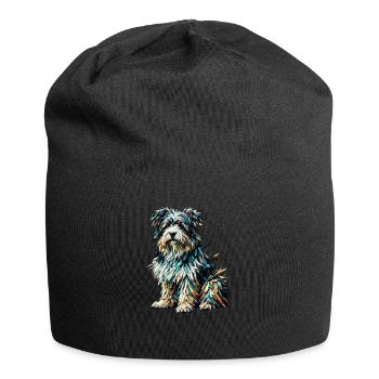 Polygon Art Tibetan Terrier Terriers - Jersey Beanie - black - Front