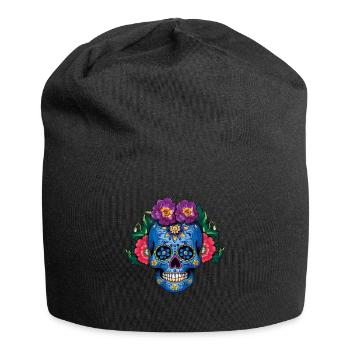 Mexikanisches Skelett Muertos Tag Des Toten Halloween - Jersey-Beanie - Schwarz - Vorne