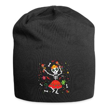 Tanzendes Skelett Muertos Tag der Toten Halloween - Jersey-Beanie - Schwarz - Vorne