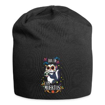 Süßes Kawaii Eichhörnchen Muertos Tag der Toten Halloween - Jersey-Beanie - Schwarz - Vorne