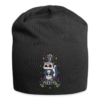 Süße Kawaii Blumen Muertos Tag Des Toten Halloween - Jersey-Beanie - Schwarz - Vorne