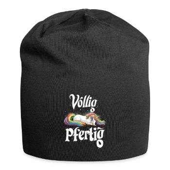 Saufendes Einhorn Völlig Pfertig Design für eine - Jersey-Beanie - Schwarz - Vorne