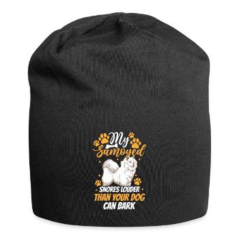 Samoyède ronfle bruyamment Samoyède Spitz Samoyède - Bonnet en jersey - noir - Devant
