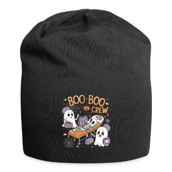 Boo Crew Halloween Nurse Ghost Skeleton Funny - Jersey Beanie - black - Front