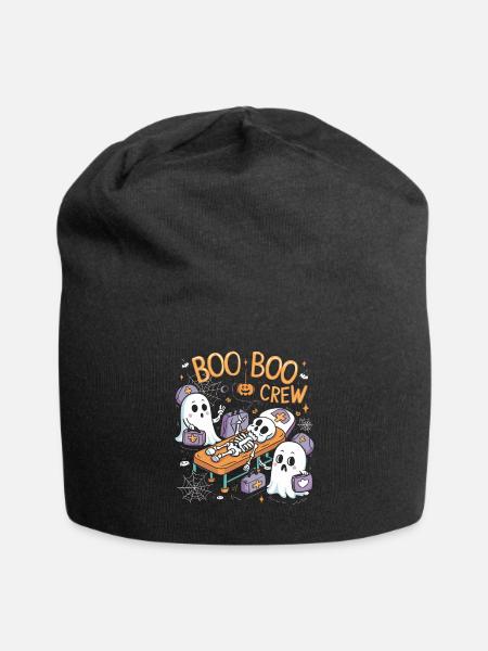 Boo Crew Halloween Nurse Ghost Skeleton Funny - Jersey-Beanie - Schwarz