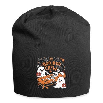 Boo Crew Halloween Nurse Ghost Skeleton Funny - Jersey Beanie - black - Front