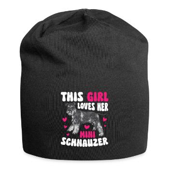 Zwergschnauzer Hund Schnauzer - Jersey-Beanie - Schwarz - Vorne