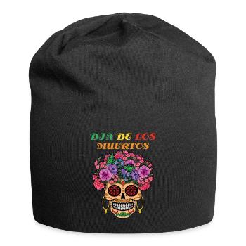 Dia Los Muertos Halloween Party Blumen - Jersey-Beanie - Schwarz - Vorne