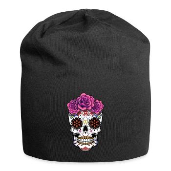 Rose Floral Muertos Tag Des Toten Halloween - Jersey-Beanie - Schwarz - Vorne