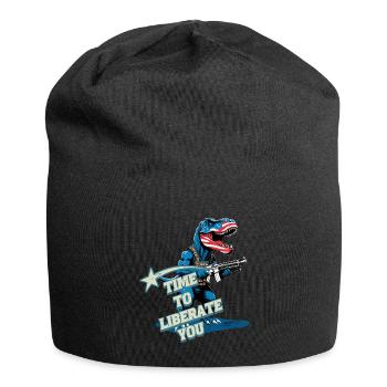Time To Liberate Funny United States Dinosaur - Jersey Beanie - black - Front