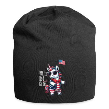 Mignon Licorne des États-Unis 4 de juillet Drapeau américain - Bonnet en jersey - noir - Devant