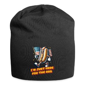 Ici pour le barbecue du 4 juillet Memorial Day Independence - Bonnet en jersey - noir - Devant