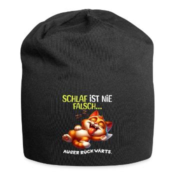 Bin Müde Faul Lustige Schlafanzug Morgenmuffel - Jersey-Beanie - Schwarz - Vorne