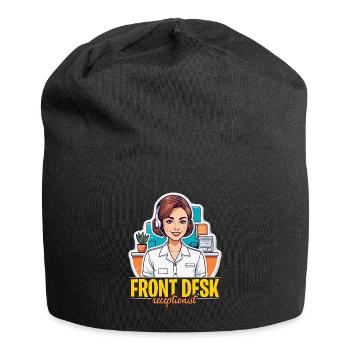 Receptionist Front Desk Receptionist Office Worker - Jersey Beanie - black - Front