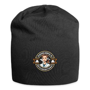 Receptionist Please Check In Hotel Receptionist - Jersey Beanie - black - Front