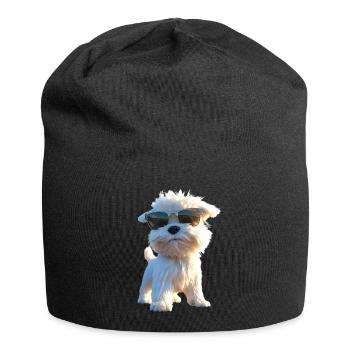 Maltais Petit Chien Maltais Amour Doux Maltais - Bonnet en jersey - noir - Devant
