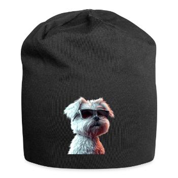 Maltais Petit Chien Maltais Amour Doux Maltais - Bonnet en jersey - noir - Devant