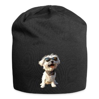 Maltais Petit Chien Maltais Amour Doux Maltais - Bonnet en jersey - noir - Devant