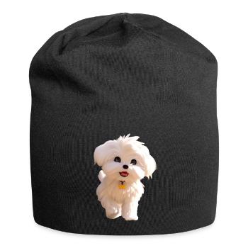 Maltais Petit Chien Maltais Amour Doux Maltais - Bonnet en jersey - noir - Devant