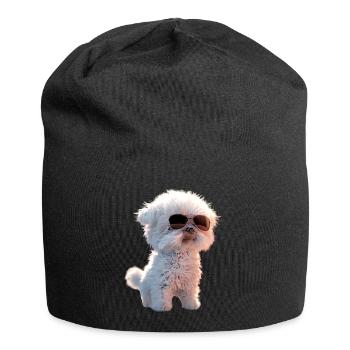 Maltais Petit Chien Maltais Amour Doux Maltais - Bonnet en jersey - noir - Devant