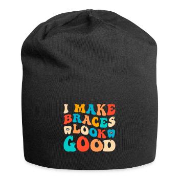 Funny braces saying - Jersey Beanie - black - Front