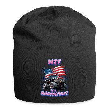 WTF Is Kilometer Lustiger Metrischer Witz - Jersey-Beanie - Schwarz - Vorne