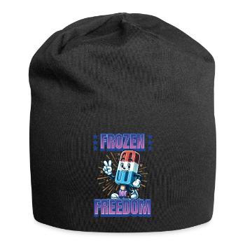 Frozen For Freedom Crème glacée au drapeau américain - Bonnet en jersey - noir - Devant