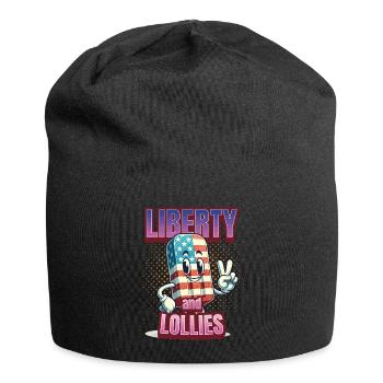 Liberty And Lollies 4th Of July Memorial Day - Jersey Beanie - black - Front