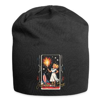 Ici Pour Bang Rétro Vintage Design 4 De Juillet - Bonnet en jersey - noir - Devant