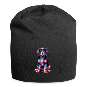 Colorful Pop Art Small Munsterlander - Jersey Beanie - black - Front