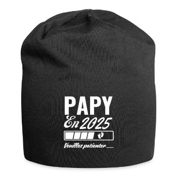 Grandpa In 2025 Please Wait - Jersey Beanie - black - Front