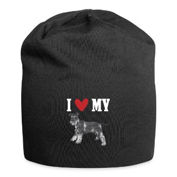 Schnauzer nain Chien Schnauzer - Bonnet en jersey - noir - Devant