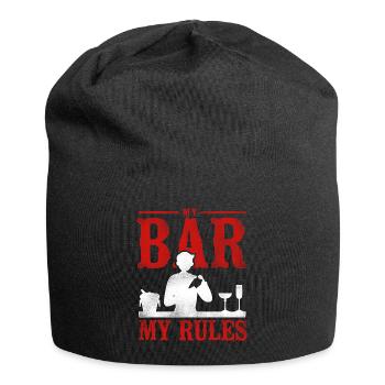 Bartender Mixologist My Bar My - Jersey Beanie - black - Front