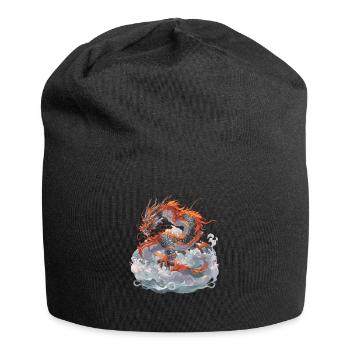 Drache Drachen Fabeltier Märchen - Jersey-Beanie - Schwarz - Vorne