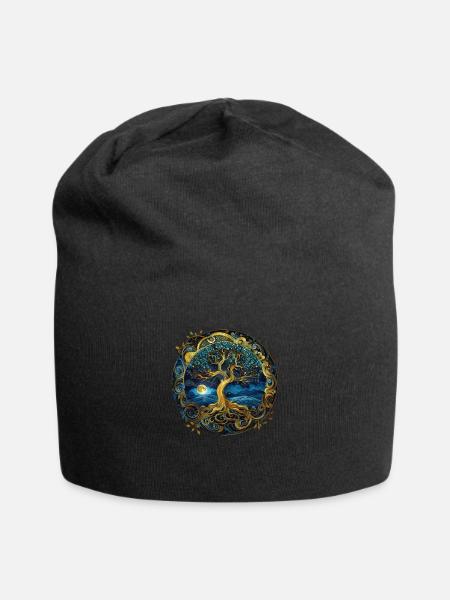 Nordisch Keltischer Baum Tree Of Life Lebensbaum - Jersey-Beanie - Schwarz