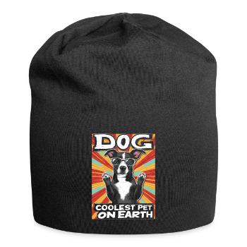 Dog Coolest Pet On Earth Retro Sunglasses Funny - Jersey Beanie - black - Front