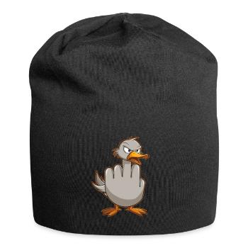Funny Rude Seagulls Funny Gift - Jersey Beanie - black - Front