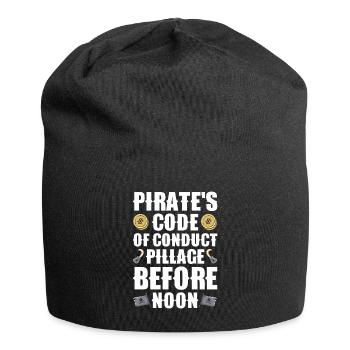 Pirat Totenkopf Freibeuter Piratenschiff - Jersey-Beanie - Schwarz - Vorne
