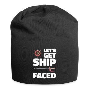 Pirat Totenkopf Freibeuter Piratenschiff - Jersey-Beanie - Schwarz - Vorne